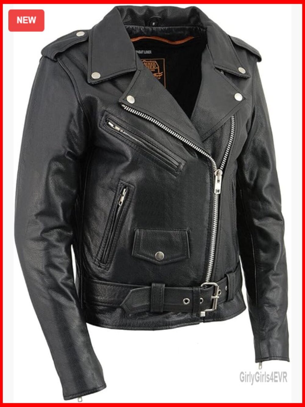 Premium Leather Motorcycle Jacket With Zip Out Liner & Patch Access